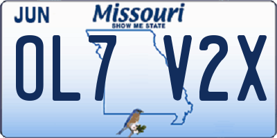 MO license plate OL7V2X
