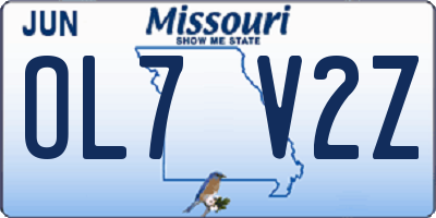 MO license plate OL7V2Z