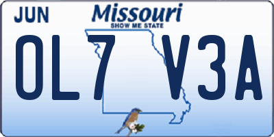 MO license plate OL7V3A