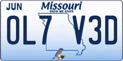 MO license plate OL7V3D