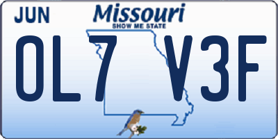 MO license plate OL7V3F