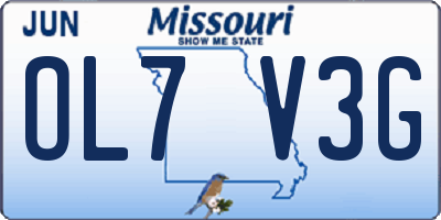 MO license plate OL7V3G