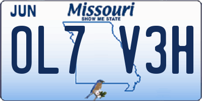 MO license plate OL7V3H