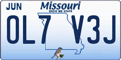 MO license plate OL7V3J