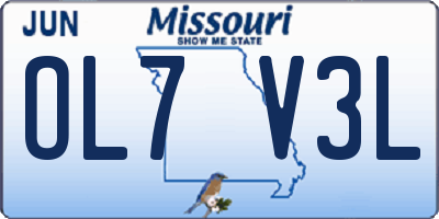 MO license plate OL7V3L