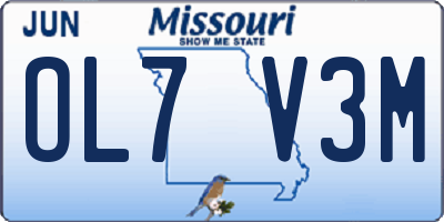 MO license plate OL7V3M