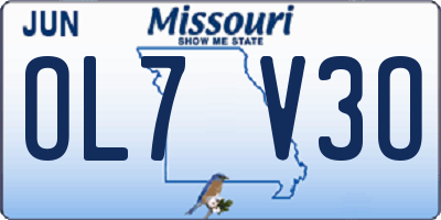 MO license plate OL7V3O