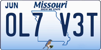 MO license plate OL7V3T