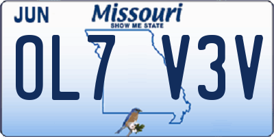 MO license plate OL7V3V