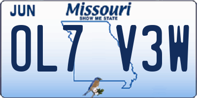 MO license plate OL7V3W