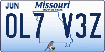 MO license plate OL7V3Z