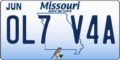 MO license plate OL7V4A