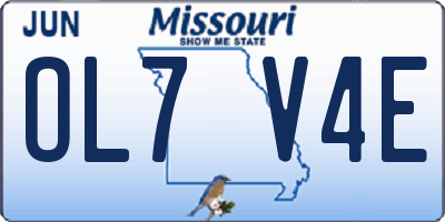 MO license plate OL7V4E