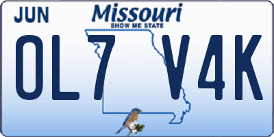 MO license plate OL7V4K