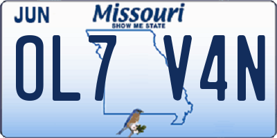 MO license plate OL7V4N