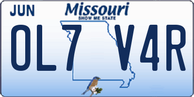 MO license plate OL7V4R