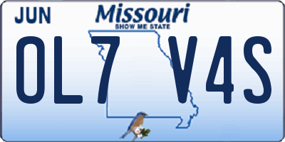 MO license plate OL7V4S
