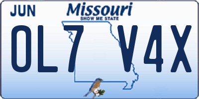 MO license plate OL7V4X