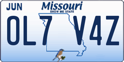 MO license plate OL7V4Z
