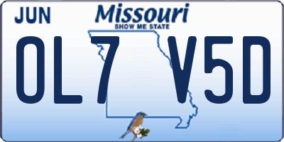 MO license plate OL7V5D