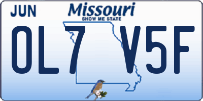 MO license plate OL7V5F