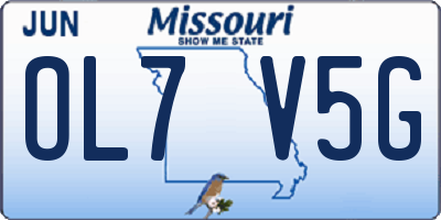 MO license plate OL7V5G