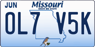 MO license plate OL7V5K