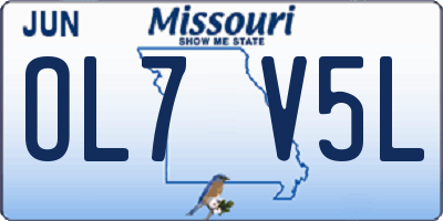 MO license plate OL7V5L
