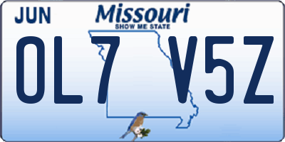 MO license plate OL7V5Z