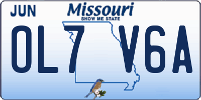 MO license plate OL7V6A