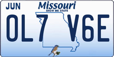 MO license plate OL7V6E