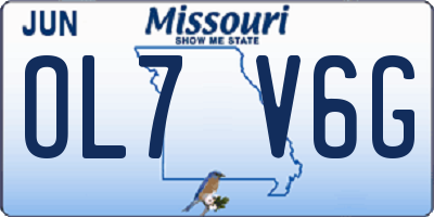 MO license plate OL7V6G