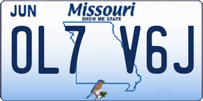 MO license plate OL7V6J