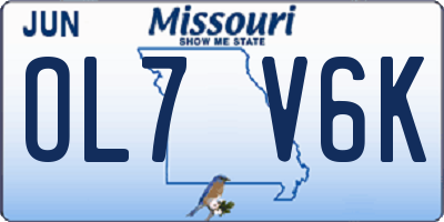 MO license plate OL7V6K
