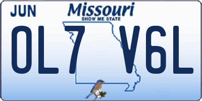 MO license plate OL7V6L