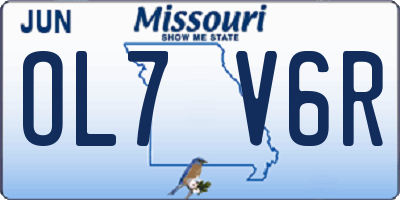 MO license plate OL7V6R