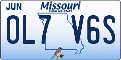 MO license plate OL7V6S