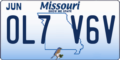 MO license plate OL7V6V