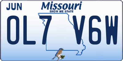 MO license plate OL7V6W