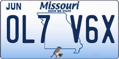 MO license plate OL7V6X