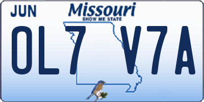 MO license plate OL7V7A
