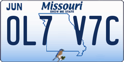 MO license plate OL7V7C
