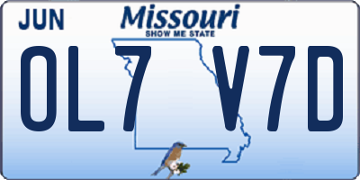 MO license plate OL7V7D
