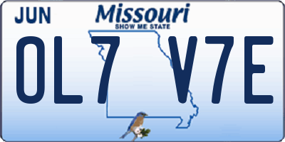 MO license plate OL7V7E