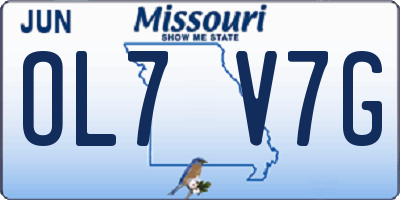 MO license plate OL7V7G