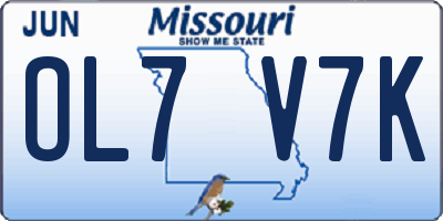 MO license plate OL7V7K