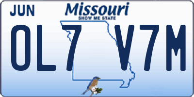 MO license plate OL7V7M