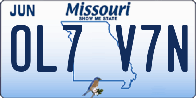 MO license plate OL7V7N