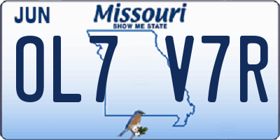 MO license plate OL7V7R
