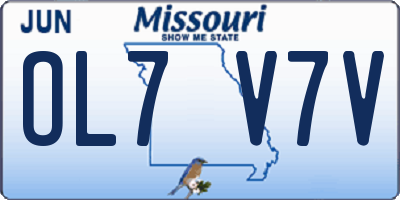 MO license plate OL7V7V